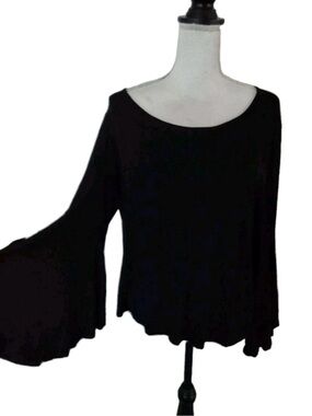 Black 7 For All Mankind Long-Sleeve Bell Women's Top New